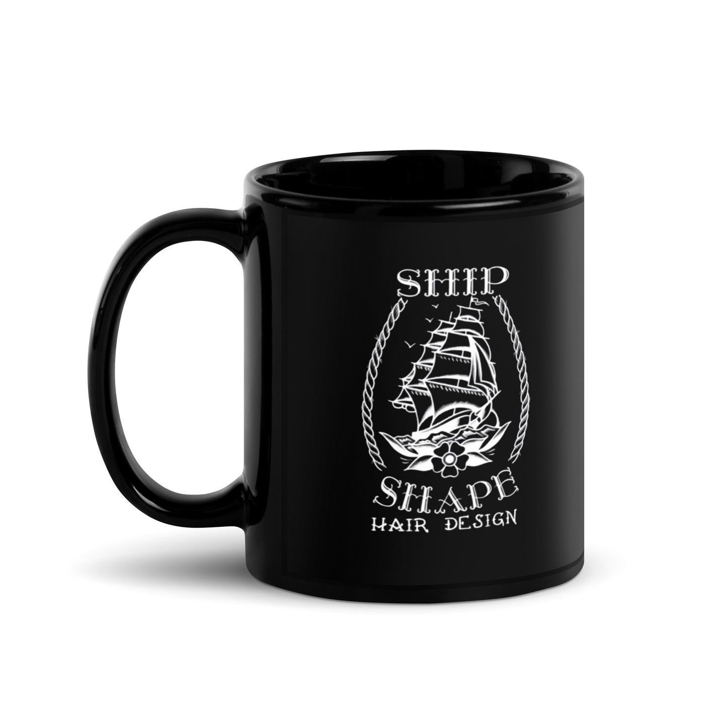 Ship Shape OG Logo Black Glossy Mug