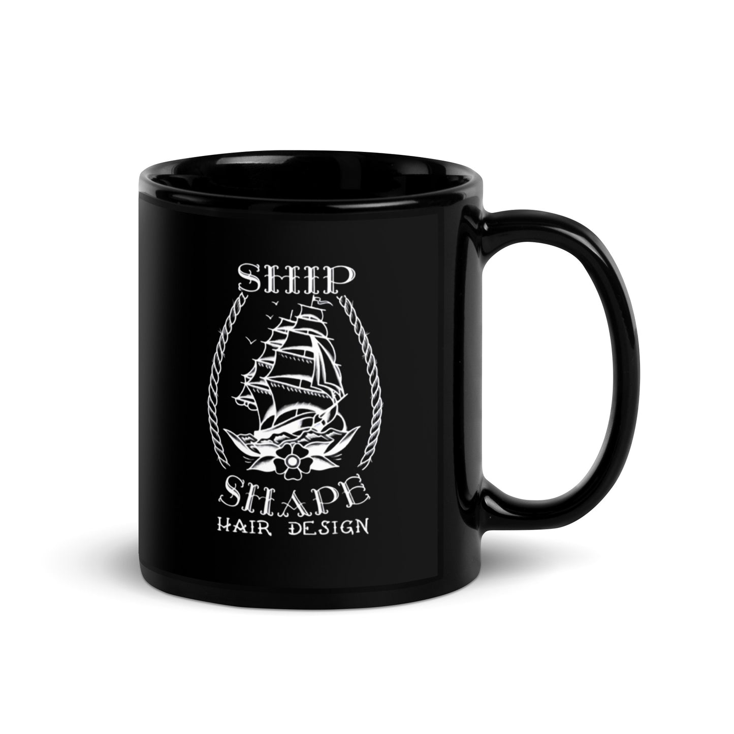 Ship Shape OG Logo Black Glossy Mug