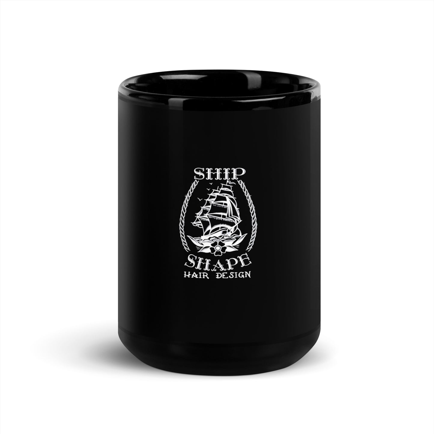 Ship Shape OG Logo Black Glossy Mug