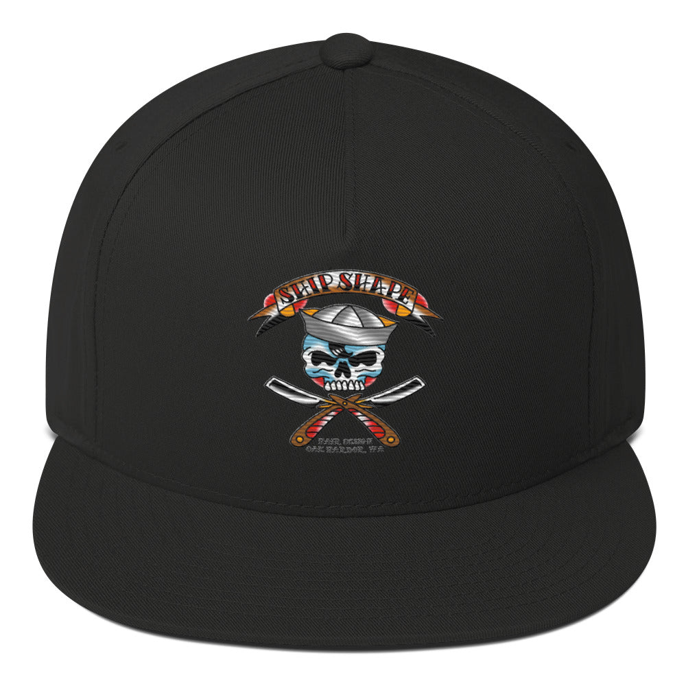 Ship Shape Sailor Skull Flat Bill Cap