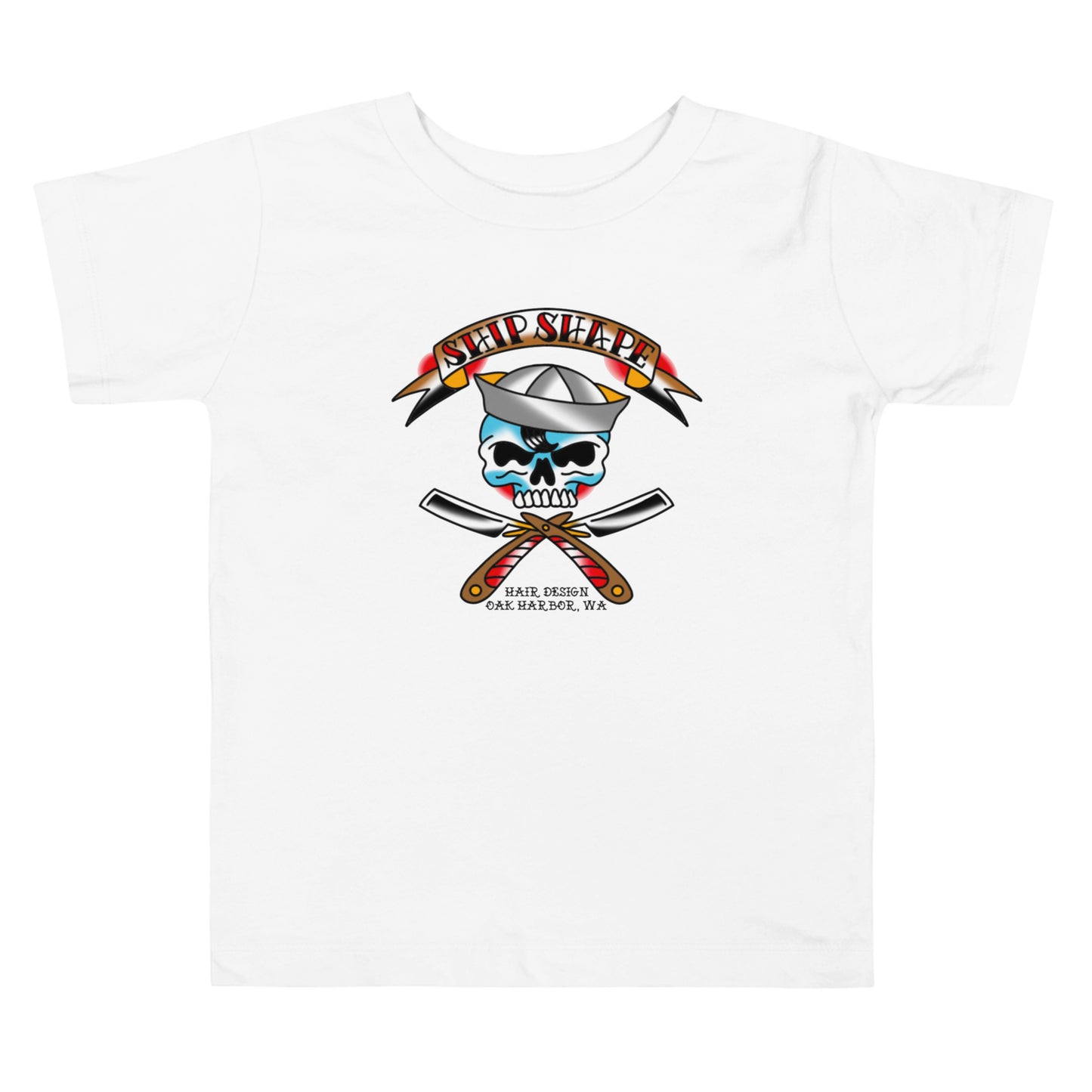 Toddler Ship Shape Sailor Skull Short Sleeve Tee