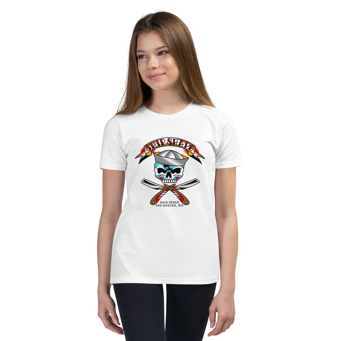 Youth Ship Shape Sailor Skull Short Sleeve T-Shirt